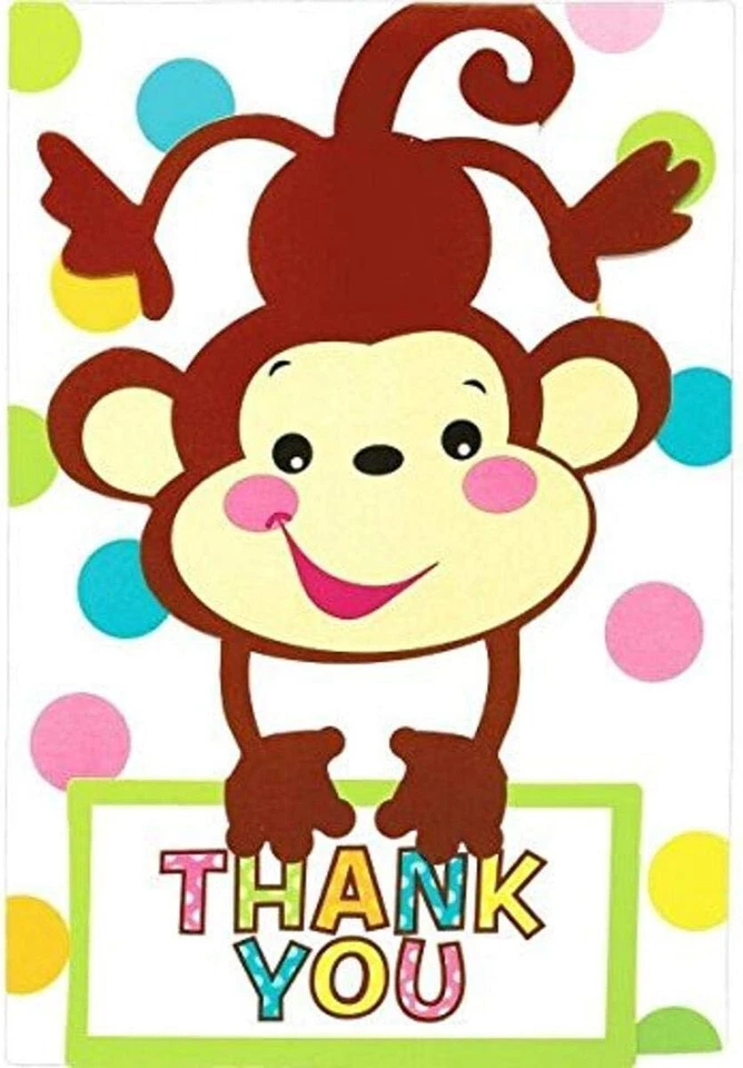 Tarjetas Fisher Price Hola Bebé Animales de la Selva Lindas Ducha Fiesta Notas de Gracias Foto 1 de 1