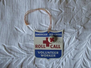 American Red Cross Roll Call- Volunteer Worker Cardboard Identifier & Pin - Picture 1 of 7