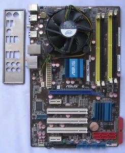 ASUS P5QL PRO REV. 1.02G mit CPU Intel Quad Core Q6600 / Blende / LGA775 - Bild 1 von 5