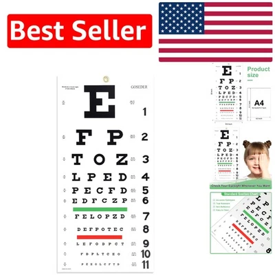 Snellen Eye Chart - 20 feet Testing Range, Perfect for Family Eye Care - Image 1 of 4