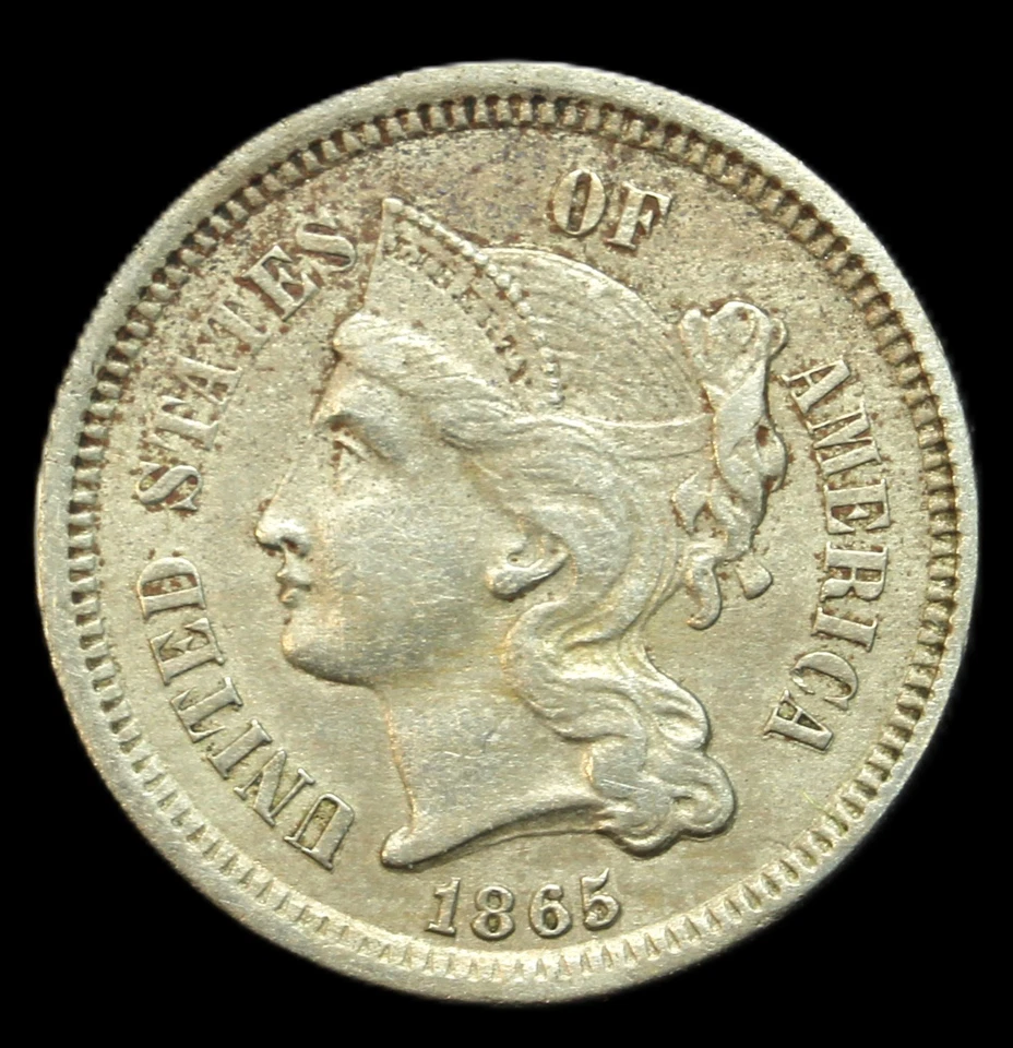 1865 3CN Three Cent Nickel- Choice AU- SMH1100 - Image 1 of 4