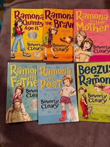 RAMONA 6 books by Beverly Cleary, for ages 8-12, Harper Press, smoke free home, - Picture 1 of 2