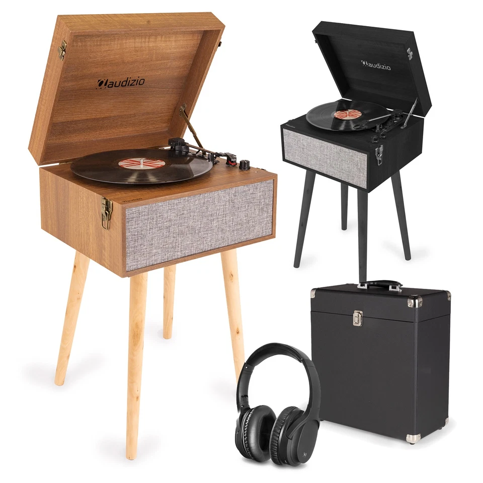 Audizio Fremont Retro Table Record Player with Stand, Bluetooth Output and USB - Image 1 of 1