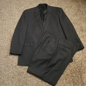 Lauren Ralph Lauren Gray 2-Piece Wool 2-Button Suit Mens 48R Pants 42x29 - Picture 1 of 15
