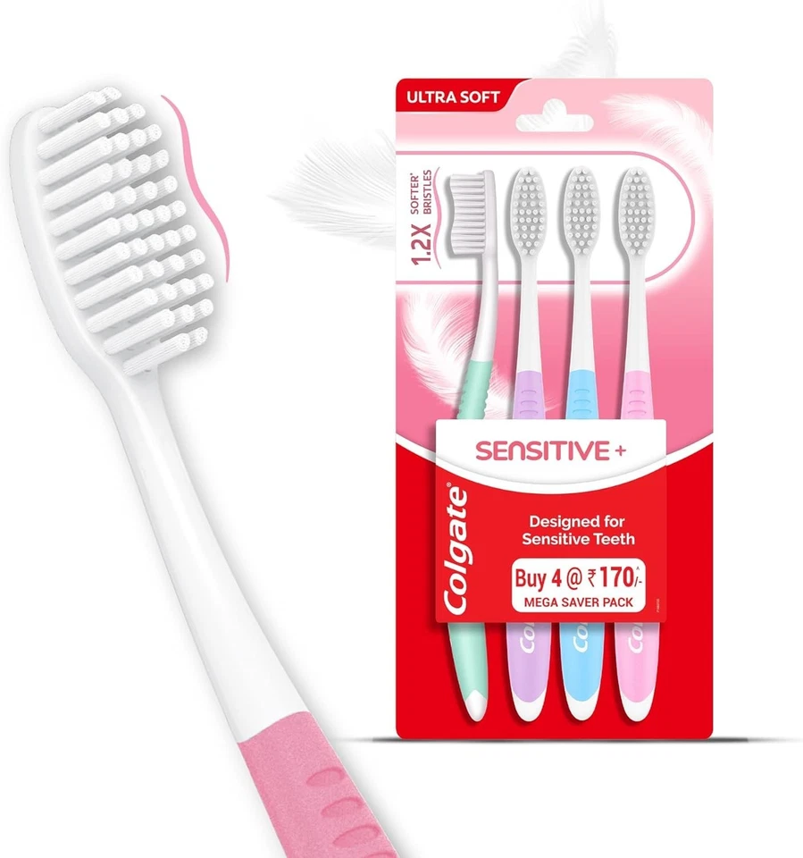 Colgate Sensitive Soft Bristles Manual Toothbrush for Adults 1 x Pack of 4 Brush - Image 1 of 1
