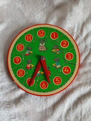 Vintage 1970's Wooden Clock Game Learning Toy Puzzle Simplex - Image 1 of 4