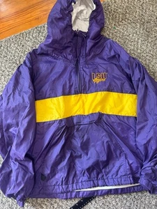 Vintage LSU Tigers Charles River Men's Sz Med Jacket Windbreaker NCAA Louisiana - Picture 1 of 7