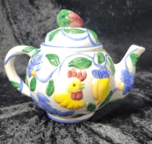 Style Eyes Baum Bros Rooster & Fruit Clock Teapot - Picture 1 of 11