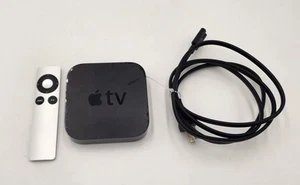 Apple TV 3rd Gen A1469 Media Streamer Black + Remote + Power Supply - Picture 1 of 5