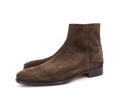 USADO 3x | $850 BOTA CHELSEA GAMUZA MARRÓN SANTONI CREMALLERA LATERAL 11 F Foto 1 de 4