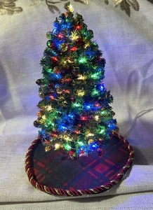 Dollhouse miniature 7” Christmas tree 1:12 scale. Lighted , handmade.   - Picture 1 of 6