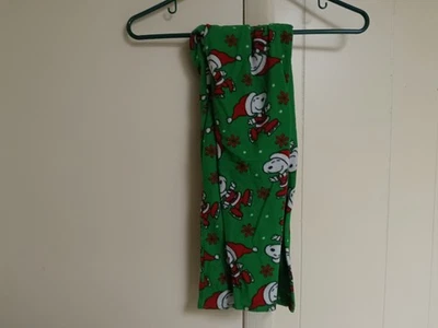 Pantalones estilo pijama de franela para niños Peanuts, verde con patinaje sobre hielo Snoopy, talla M7-8 Foto 1 de 2