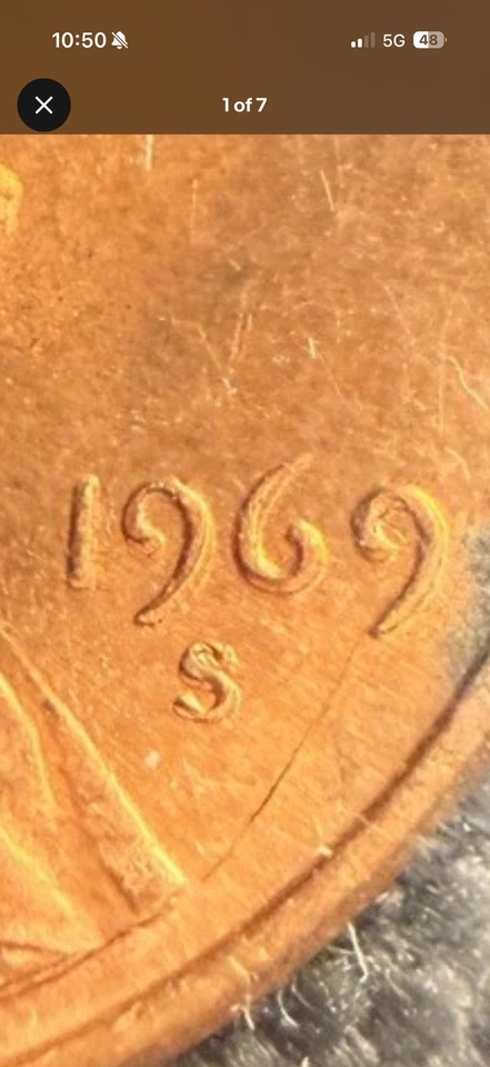 1969-S Double Die Lincoln Penny Coin - Image 1 of 4