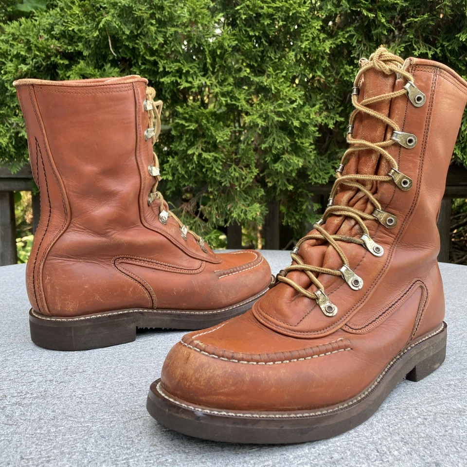 Vintage 60s Power House By Montgomery Ward Moc Toe Lace Up Boots 6.5 E - Image 1 of 4