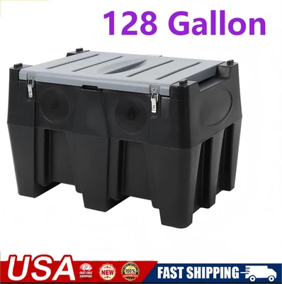 Portable Fuel Tank 128 Gallon Diesel &Gasoline Transfer Tank W/12V Electric Pump Foto 1 de 4
