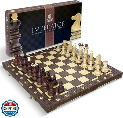 Juego de ajedrez de madera de lujo Wegiel Imperator 21 pulgadas para adultos y niños - Handcr Foto 1 de 4