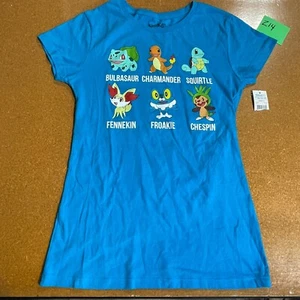 Pokemon Shirt Starters Girls Xl 15-17 Blue NWT - Picture 1 of 7