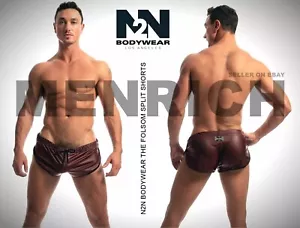 N2N BODYWEAR SB20 THE FOLSOM SPLIT SHORTS. MAROON. SMALL. NWT. RARE. ๐ GAY SWIM - Picture 1 of 20