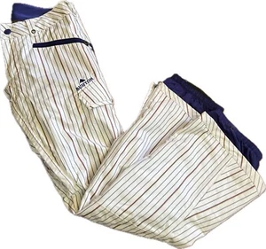 Burton Dry Ride Cargo Snowboard Pants Women's XS Striped Purple White Flare EUC - Picture 1 of 13