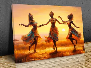 Afrikanische Mädchen tanzend montiert Leinwanddruck oder nur Druck - Bild 1 von 8