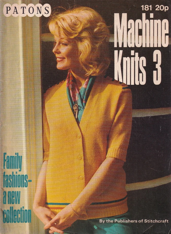 Patons #181 Machine Knits 3~Patterns For The Whole Family~Waistcoats/Sweaters - Image 1 of 4
