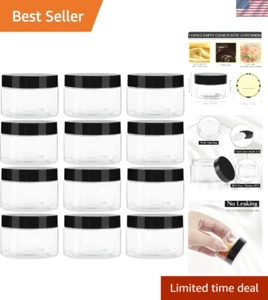 Compact 1 Oz BPA Free Plastic Jars with Easy-Labeling - 12 Pack for DIY Projects - Picture 1 of 9