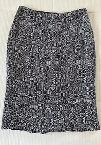 Ellen Tracy Skirt size 2 Classic Black/White Straight Pencil Knee length Skirt - Picture 1 of 6