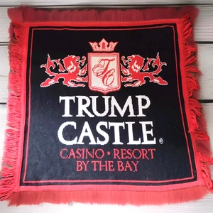 Vintage Donald Trump Castle Casino Resort By The Bay rot schwarz Decke 46"X46" - Bild 1 von 4