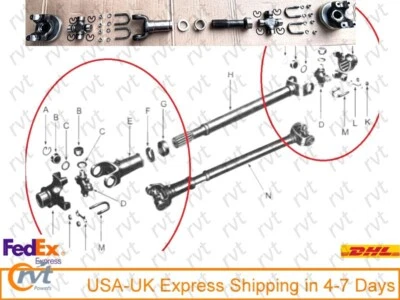 Front Drive Propeller Shaft Kit for Jeep WIllys MB CJ 2A 3A 3B M38-A1326-New - Image 1 of 4