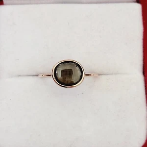 Vintage Solid 14K Rose Gold Genuine BLACK STAR SAPPHIRE Ring - Bild 1 von 24
