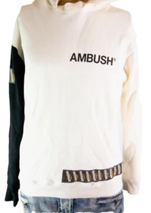 Ambush Amazon Tape Graphic Hoodie Two Tone Cream Black Size 1 Like Medium - Picture 1 of 12