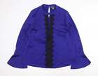 Primark Womens Blue Polyester Basic Blouse Size 16 Round Neck - Crochet Detail