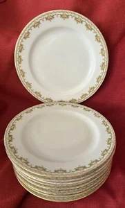 Jean Pouyat Limoges France JPL POY717 (Verge) 9er Set Dessert Salatteller - Bild 1 von 10