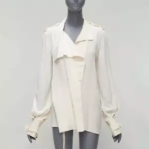 TOM FORD 100% silk ivory trench detail light flowy jacket IT42 M - Picture 1 of 9