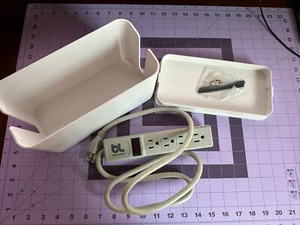 Blue Lounge Cable Box Mini Cable Management Surge Protector Box - Good (White) - Picture 1 of 5