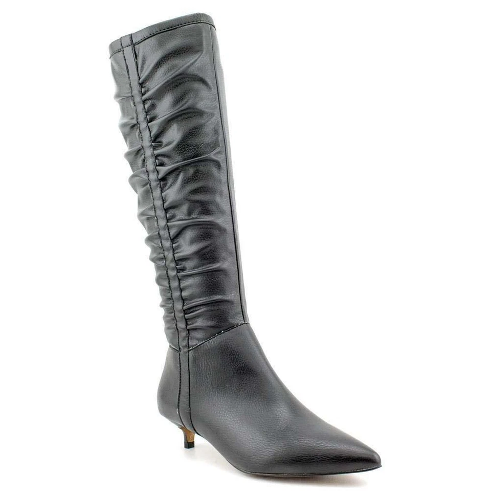 $300 Nuevas Botas de Moda Ellen Tracy Cuero Negro Kelsey De Colección en Caja 6 Venta Foto 1 de 1