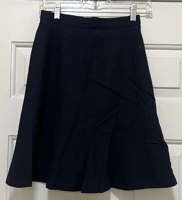 Falda de lana azul marino vintage Valerie Stevens Petites Foto 1 de 3