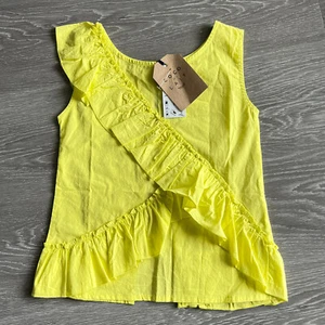 Coco Au Lait Top Girls 12 Years Ruffle Sleeveless Open Back Yellow - Picture 1 of 9