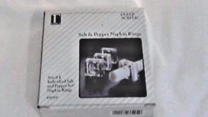 Salz Pfeffer Serviettenringe 4er Set 100 % Klar Acryl 2,25" x 2,25" Bodenladung - Bild 1 von 5