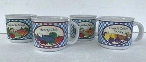 Set of 4 Papel Soup Mugs  Recipes Hearty Chilli French Onion & Vegetable Soups  - Picture 1 of 3
