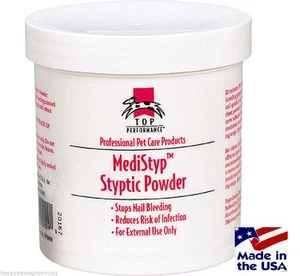 Top Performance PET Grooming BULK 6oz NAIL STYPTIC POWDER Dog Cat Bird Claw Cut - Picture 1 of 2