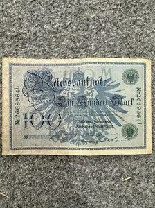 100 Reichsmark Ohne Wasserzeichen 1908 - Bild 1 von 3
