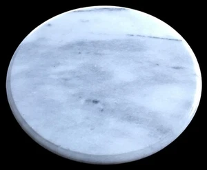 12” Round Heavy White Marble Lazy Susan Turntable Tray~Rotating~Grey~Serving - Picture 1 of 3