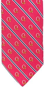 VINEYARD VINES Seidenkrawatte WACHTEL HOLLOW CLUB Logo rosa Streifen - neu ohne Etikett - Bild 1 von 5