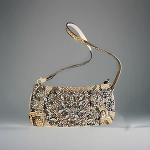 Dolce & Gabbana D&G Leather Phyton Crystal Embellished Clutch Shoulder - Picture 1 of 8