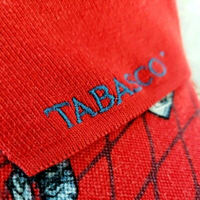 Винтажная мужская рубашка-поло с коротким рукавом Tabasco мотив красного океана крабы и сетка большого размера - Изображение 1 из 4