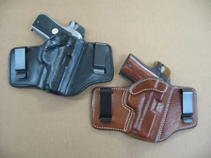 Azula 2 Clip IWB Leather Concealed Carry Holster CCW ..Choose Gun & Color - A - Picture 1 of 11