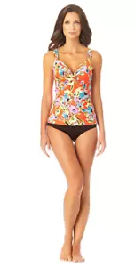 Anne Cole Women Twist Front Underwire Tankini Swim Top Multi Size 38DD/40D - Picture 1 of 2