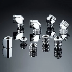PHANTEKS Glacier M-F Rotary Fitting G1/4 - chrome - Afbeelding 1 van 3