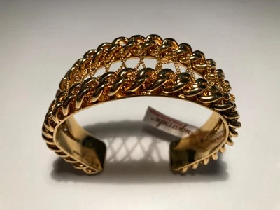Pulsera brazalete cadena latón 14K estampada nueva con etiqueta Foto 1 de 4